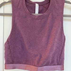 Lululemon Soulful crop tank in heathered mauve